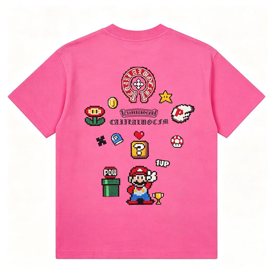 【2026 New Arrival】Korean Fashion Oversize T-Shirt | Mario Game Style Streetwear | Comfortable Heavy Fabric | Plus Size S-2XL