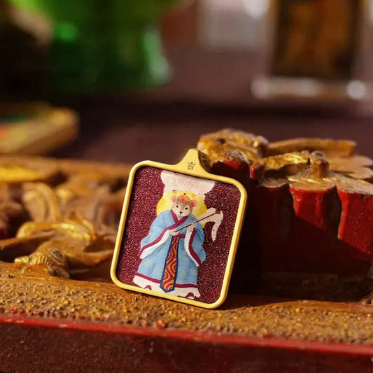 NORTHEAST FIVE IMMORTALS THANGKA AMULET