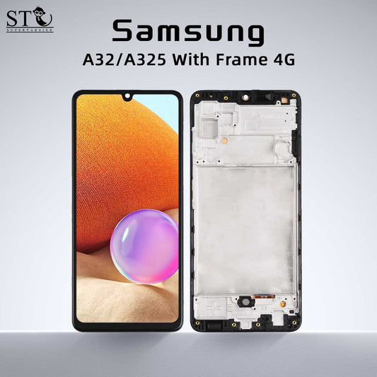 ?Original For Samsung A32 4G WITH FRAME LCD Screen Replacement Tool Set - Digital Touch Display Assembly Kit with Installation Accessories