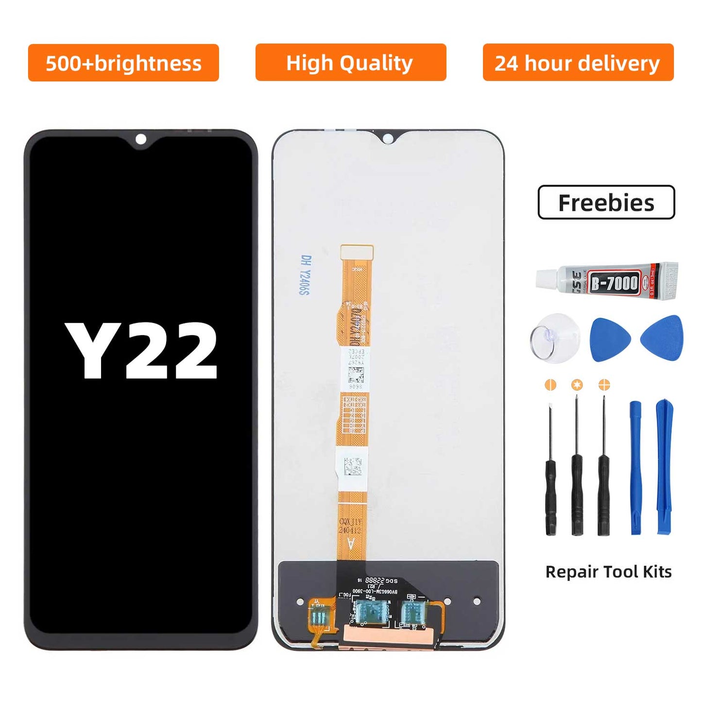 For VIVO Y22/Y22S LCD Digital Touch Screen Display Frame Assembly for Replacement