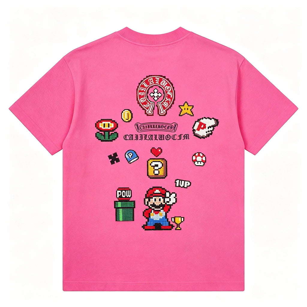 【2026 New Arrival】Korean Fashion Oversize T-Shirt | Mario Game Style Streetwear | Comfortable Heavy Fabric | Plus Size S-2XL