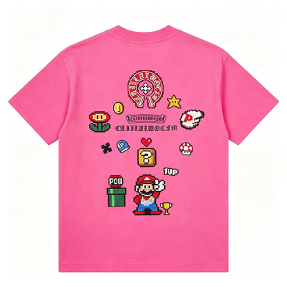 【2026 New Arrival】Korean Fashion Oversize T-Shirt | Mario Game Style Streetwear | Comfortable Heavy Fabric | Plus Size S-2XL