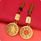 Yellow Wealth God Eight-Treasure Feng Shui Keychain