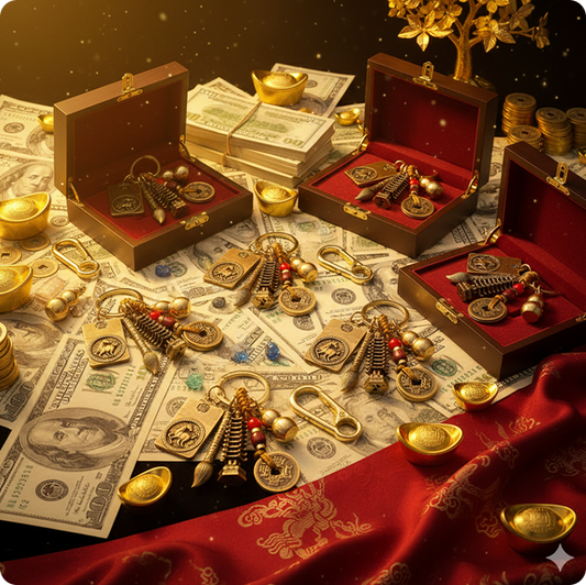 Master-Blessed Feng Shui Treasure Keychain — Luck & Prosperity Amulet