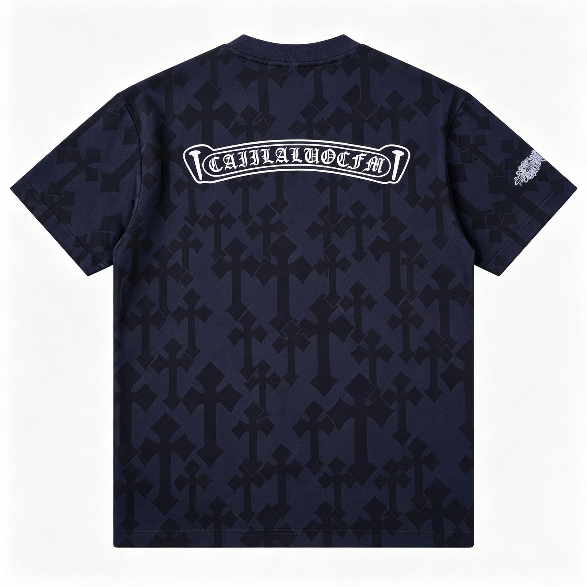 Trendy New Men's T-Shirt | Full Cross Graphic Print Streetwear | Korean Style Pocket Tee | Oversize Loose Fit Short Sleeve Top
