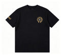 100% Cotton High Street Gold & Black Gothic Cross Patchwork T-Shirt Men's Women's Oversize Loose Fit Heavyweight Unisex Couple Streetwear Tee