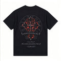 100% Cotton Heavyweight Feel! Retro Vibe Suede Flocking Horseshoe T-Shirt Men's Summer Boxy Fit Loose Streetwear Unisex Top