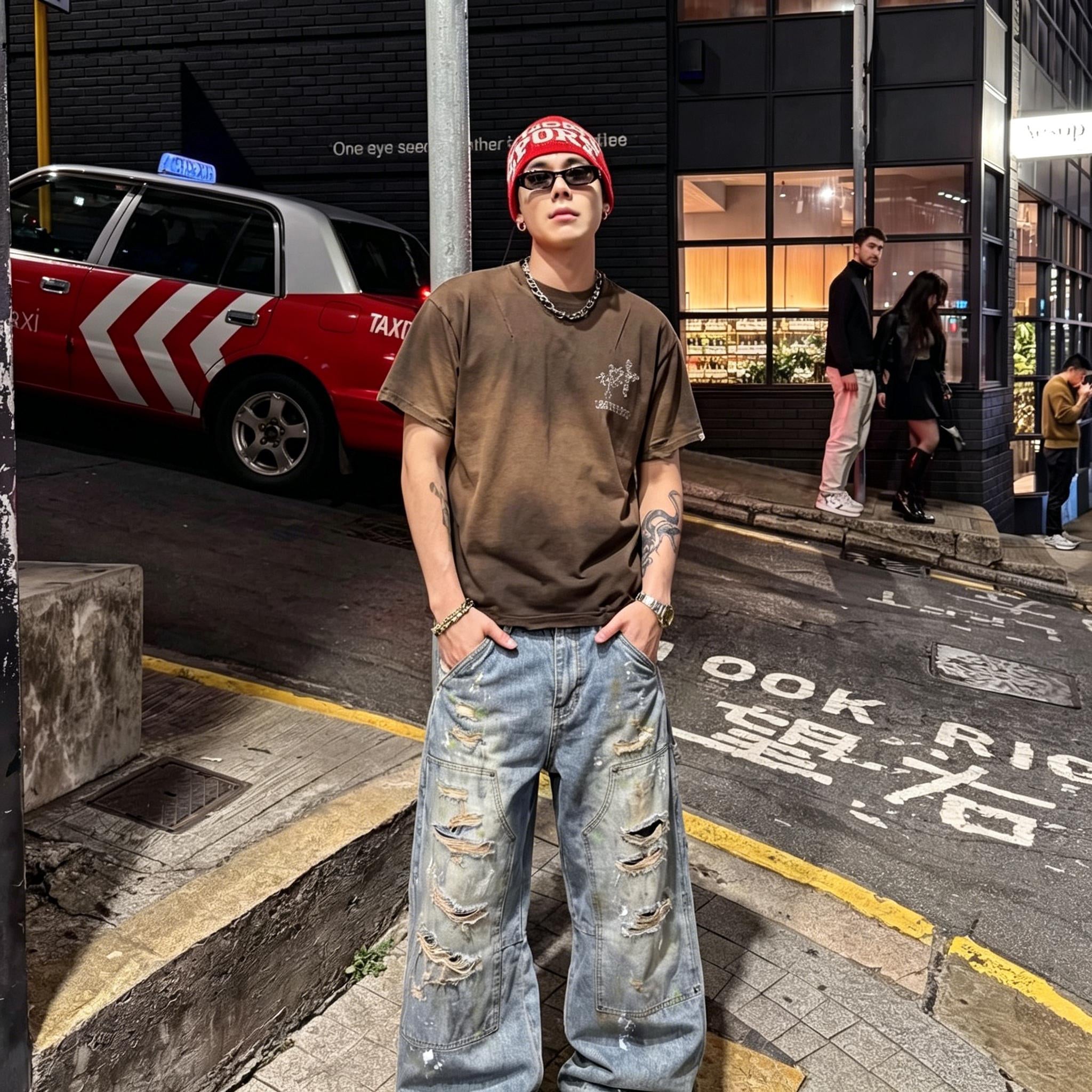 100% Cotton High Street Retro Washed Distressed T Shirt Men's Women's Rhinestone Cross Gradient Heavyweight Short Sleeve Oversize Unisex Tee