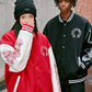 Unisex Premium Varsity Jacket | Heavyweight Woolen & Leather Contrast | Gothic Embroidery Bomber | SG Seller [Ready Stock]