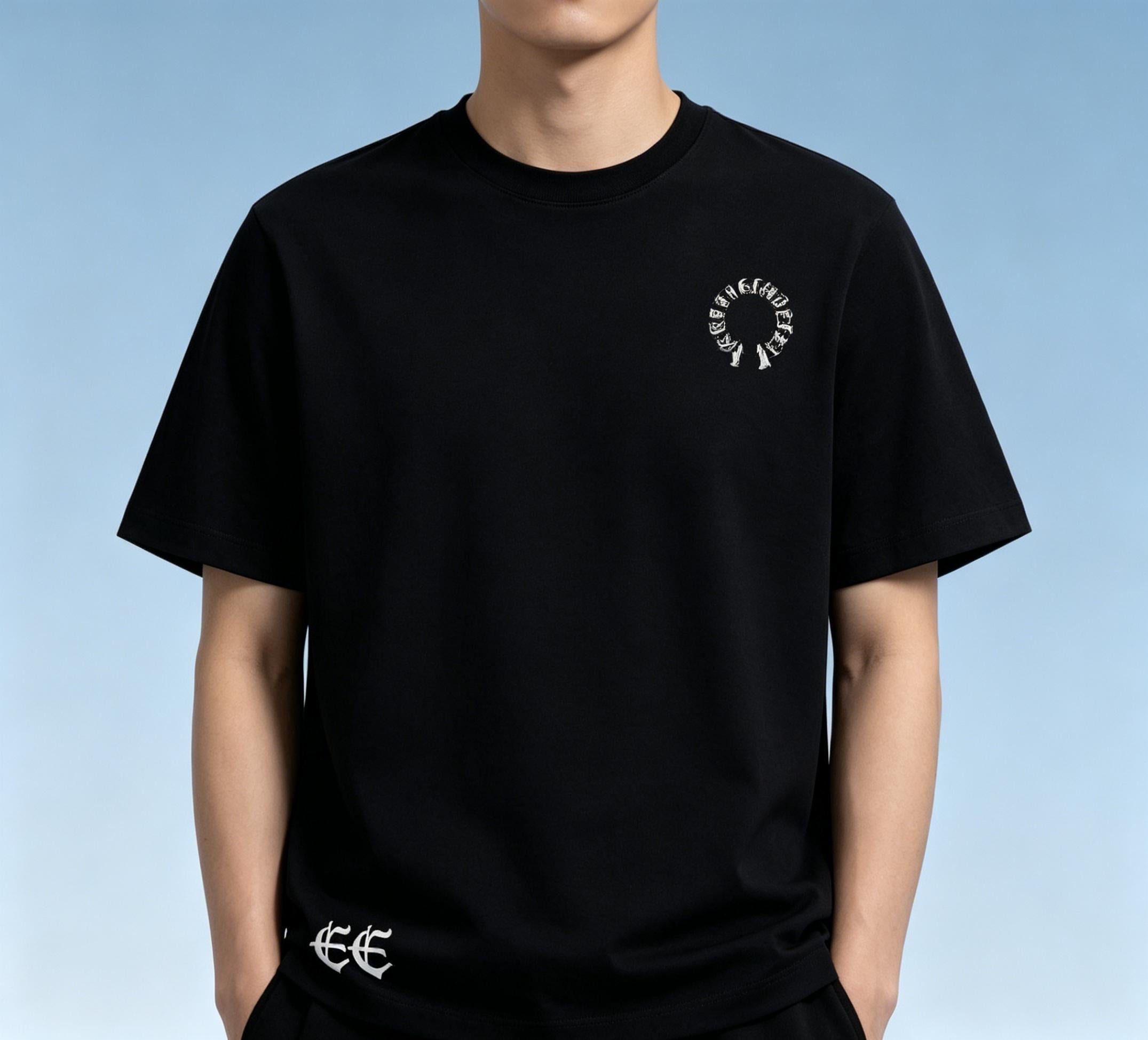 High Street Retro Dark Grey T-Shirt Men's Women's Laser Flocking Heavyweight Oversize Loose Fit Unisex Couple Streetwear Tee
