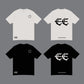 High Street Retro Dark Grey T-Shirt Men's Women's Laser Flocking Heavyweight Oversize Loose Fit Unisex Couple Streetwear Tee