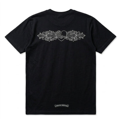 High Street Retro Grey Washed Distressed Embroidered T-Shirt Men's Women's Suede Print Heavyweight Oversize Loose Fit Unisex Couple Streetwear Tee