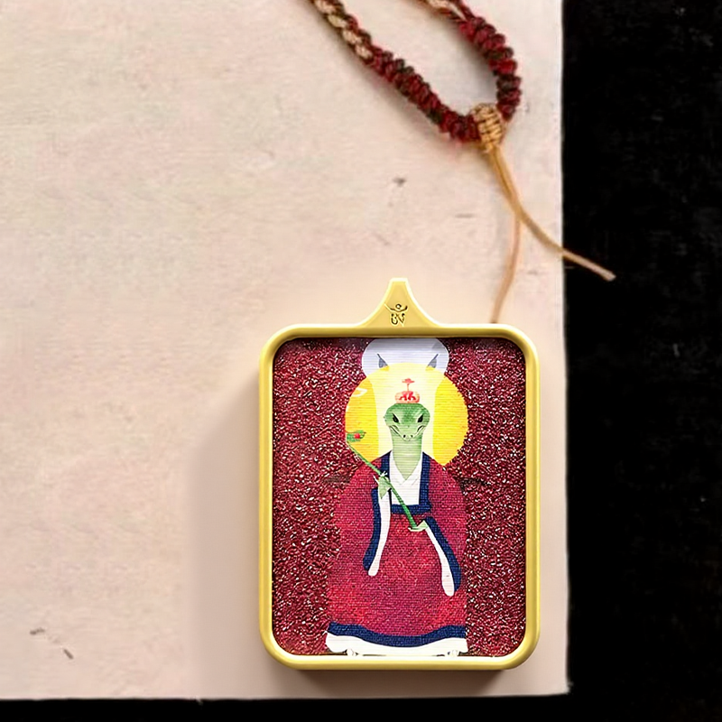 NORTHEAST FIVE IMMORTALS THANGKA AMULET