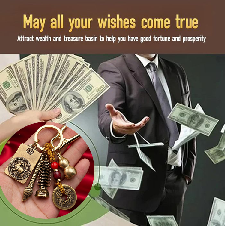 Master-Blessed Feng Shui Treasure Keychain — Luck & Prosperity Amulet