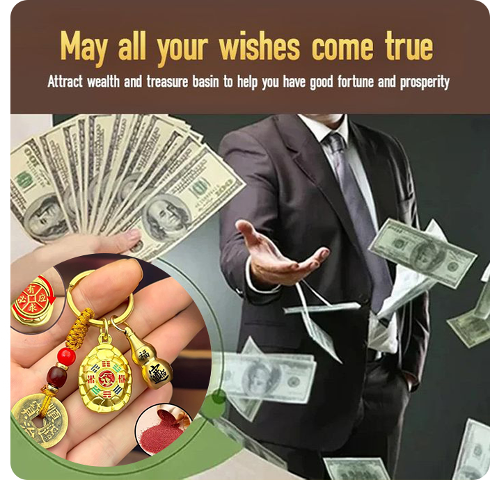 Bagua Wealth & Protection Charm Keychain