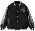 Unisex Premium Varsity Jacket | Heavyweight Woolen & Leather Contrast | Gothic Embroidery Bomber | SG Seller [Ready Stock]