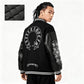 Unisex Premium Varsity Jacket | Heavyweight Woolen & Leather Contrast | Gothic Embroidery Bomber | SG Seller [Ready Stock]