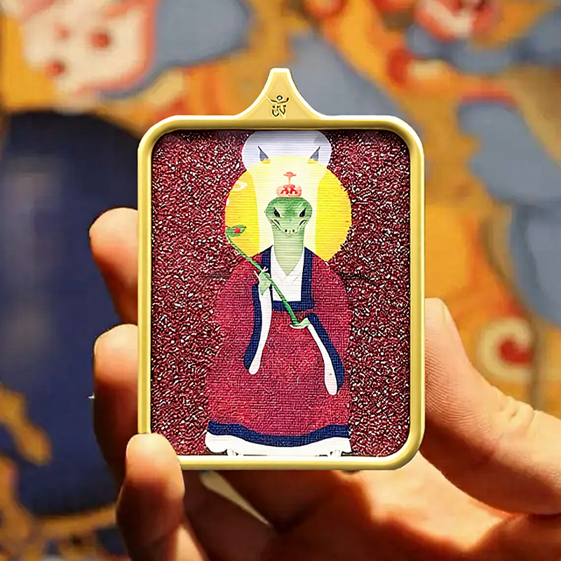 NORTHEAST FIVE IMMORTALS THANGKA AMULET