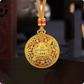 Yellow Wealth God Eight-Treasure Feng Shui Keychain
