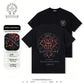 100% Cotton Heavyweight Feel! Retro Vibe Suede Flocking Horseshoe T-Shirt Men's Summer Boxy Fit Loose Streetwear Unisex Top