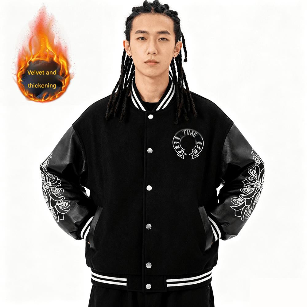Unisex Premium Varsity Jacket | Heavyweight Woolen & Leather Contrast | Gothic Embroidery Bomber | SG Seller [Ready Stock]