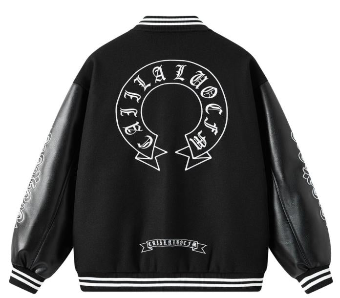 Unisex Premium Varsity Jacket | Heavyweight Woolen & Leather Contrast | Gothic Embroidery Bomber | SG Seller [Ready Stock]
