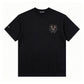 100% Cotton Heavyweight Feel! Retro Vibe Suede Flocking Horseshoe T-Shirt Men's Summer Boxy Fit Loose Streetwear Unisex Top