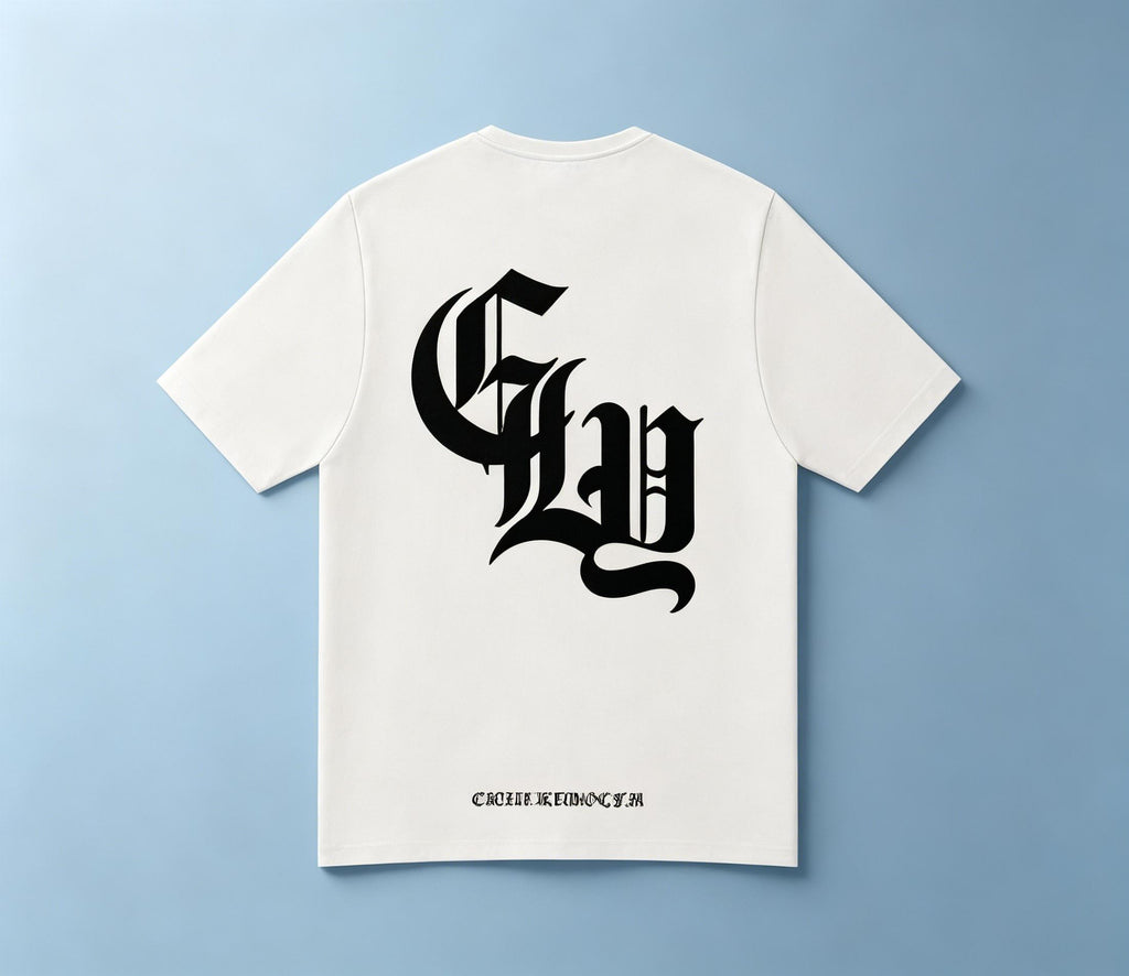 Summer Heavyweight Boxy T-shirt | Suede Silk Screen Back Hem Design | Laser Flocking Cross Streetwear | 100% Pure Cotton Trendy Brand