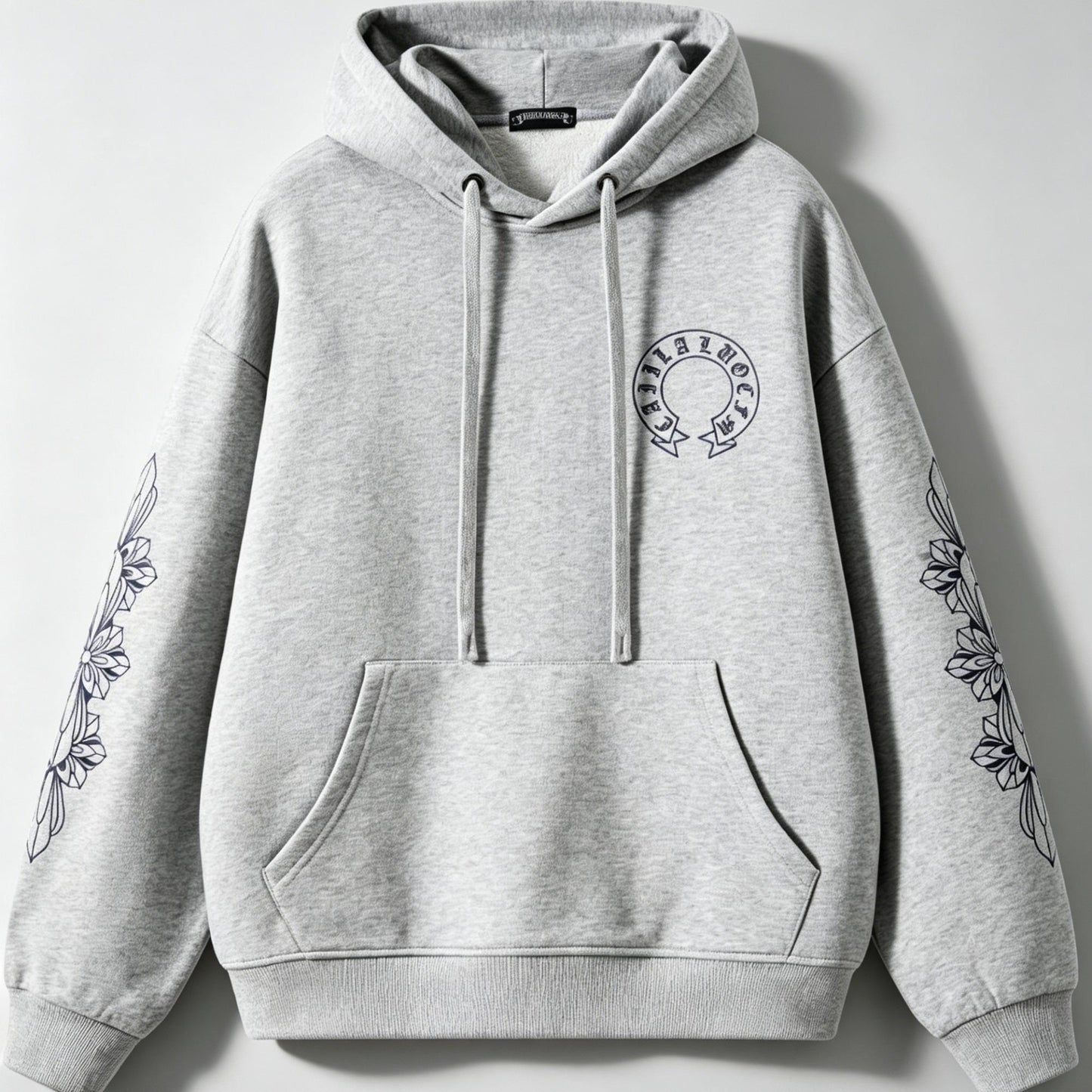 [100% Cotton] Unisex Oversized Hoodie | Premium Embroidery Gothic Horseshoe | Y2K Retro Sleeve Print Pullover | SG Seller