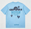 100% Cotton Heavyweight Feel! Retro Gothic Cross Denim Patchwork T-Shirt Men's Summer Loose Boxy Fit Street Hip-Hop Tee Top